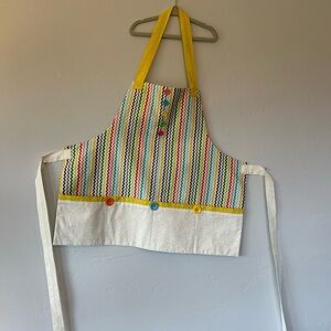 Colorful Striped Apron with Yellow Straps